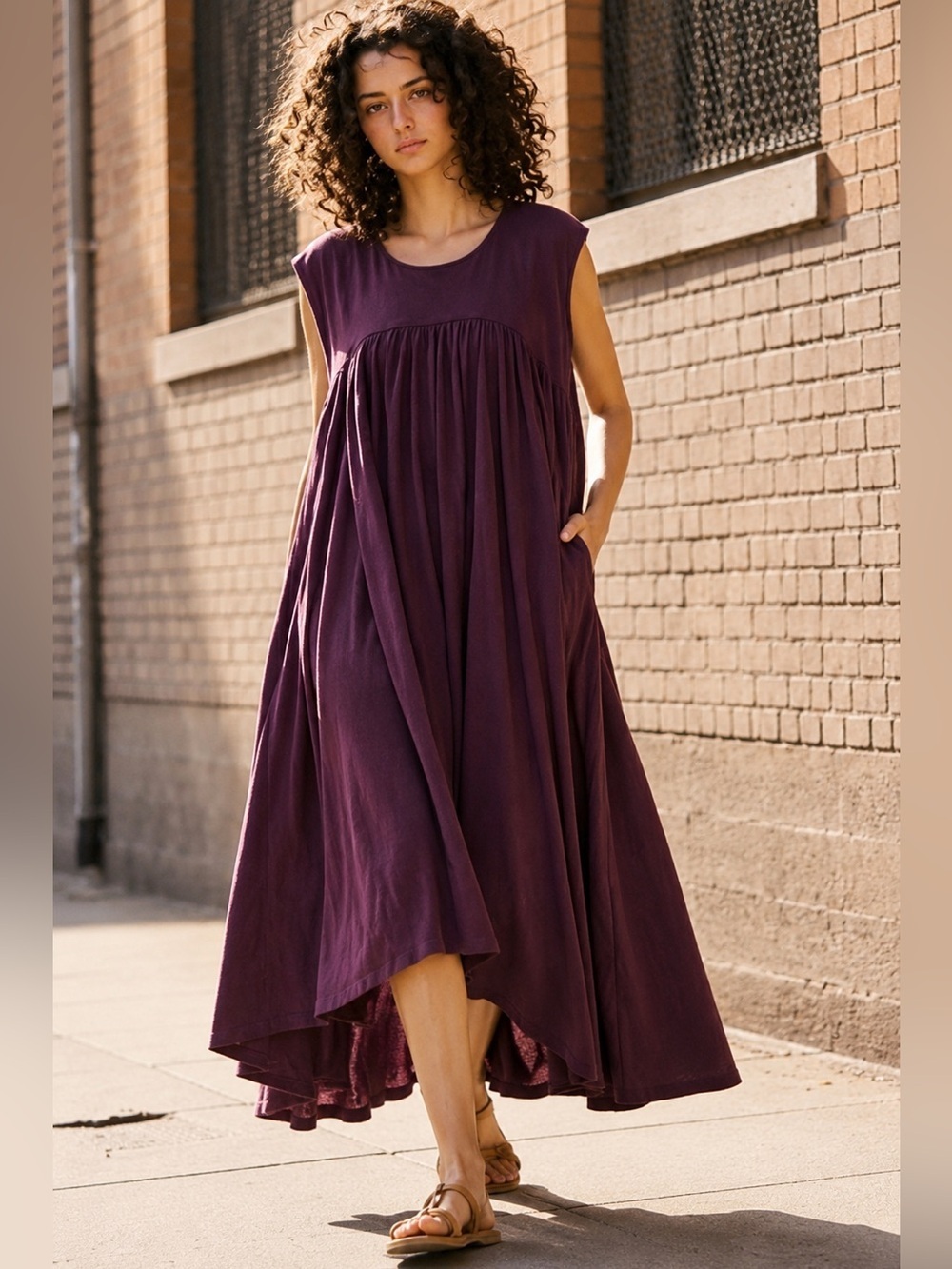 NWOT Free People Beach Madelyn Oversized Plum Midi Maxi Dress XS